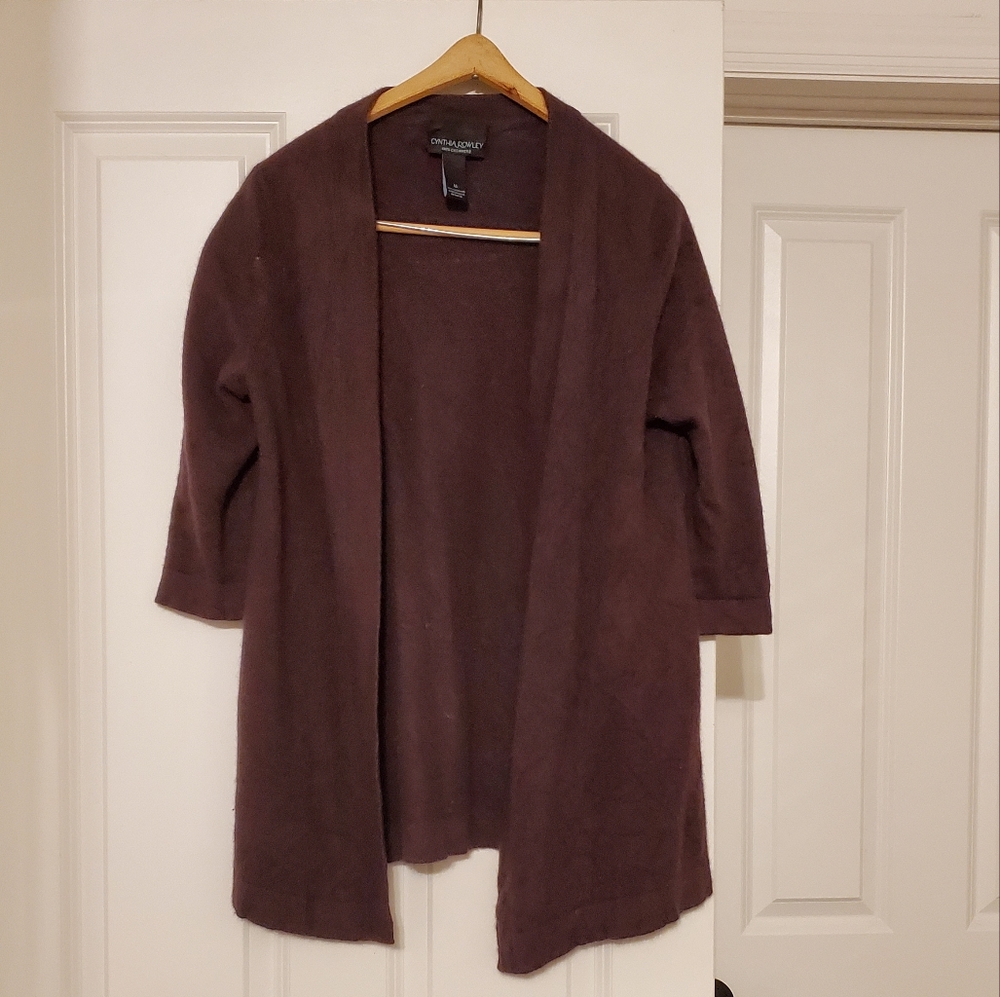 Vintage 100% Cashmere Plum Cardigan